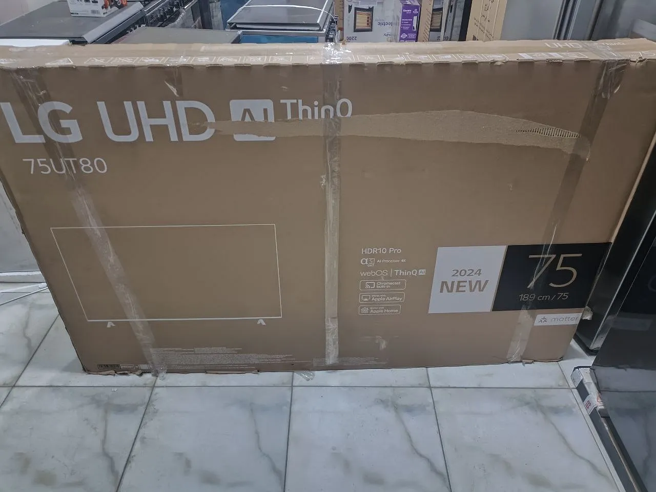 شاشه 75 بوصة LG  موديل UR 80 إسمارت 4k رسيفر داخلي  خاصية THINQ AI 