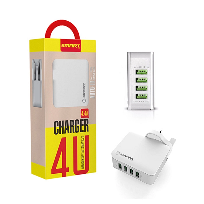 شاحن حائط من SMART TECH A4403 بـ 4 منافذ USB