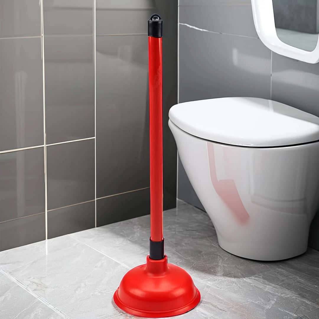 🚽 مكبس مرحاض تقليدي (PVC) بمقبض طويل – قوة سحب فائقة لتسليك الصرف