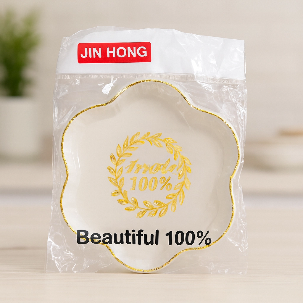 طقم أطباق ضيافة ذهبية راقية - 4 قطع بسعر الجملة