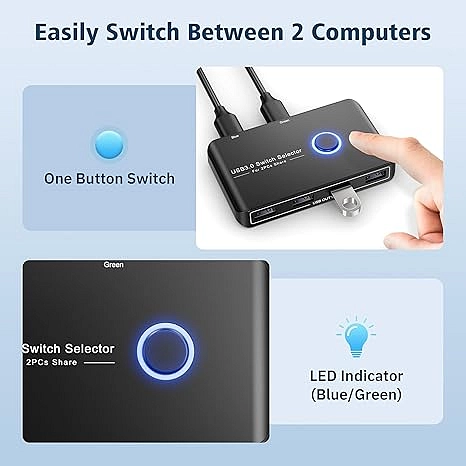 االمبدل الذكي USB 3.0 Switch Selector | تحكم مطلق بجهازين بضغطة زر 🔘🚀