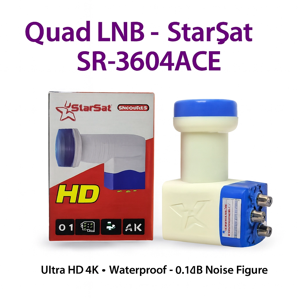 عدسة دش StarSat الرباعية (4K/UHD) | حلول الاتصال والتقنيات 📡📺