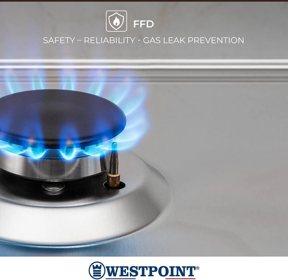 مواقد غاز وأفران | ويست بوينت 5 شعلات (أمان كامل) - WCLR-9650G0CIID