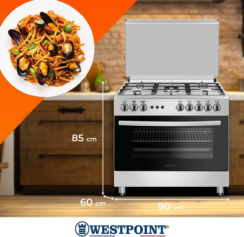 مواقد غاز وأفران | ويست بوينت 5 شعلات (أمان كامل) - WCLR-9650G0CIID