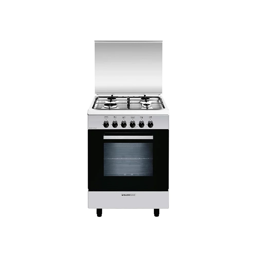 طباخ جليم جاز 4 شعلات غاز 60×60 سم | Glem Gas Free Standing Cooker - AL6611GI