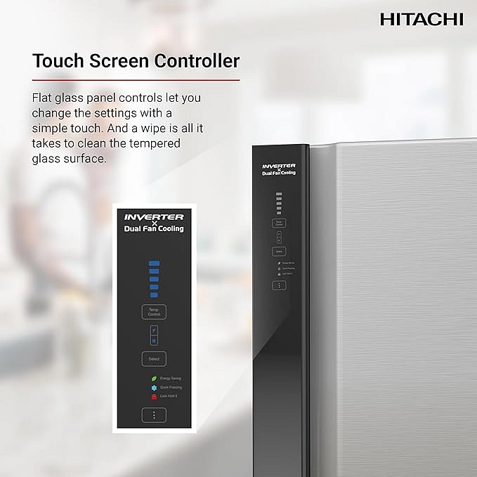 ثلاجة هيتاشي فريزر علوي 760 لتر نوفروست - موديل RV760PUK7KBSL - فضي لامع