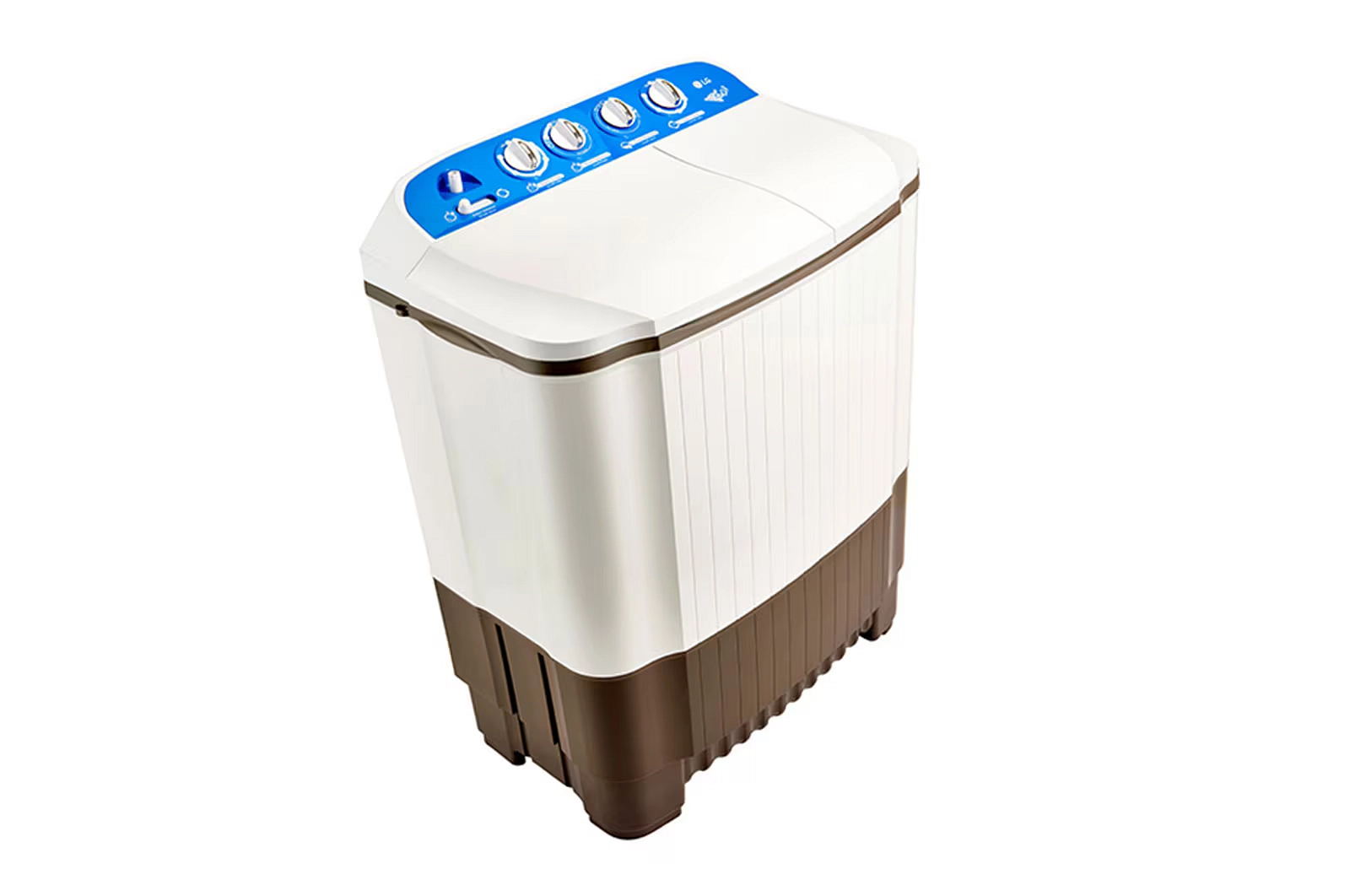 غسالة إل جي حوضين 9 كجم بنظام الرول نفاث - موديل P961RONL - أبيض وأزرق وبني