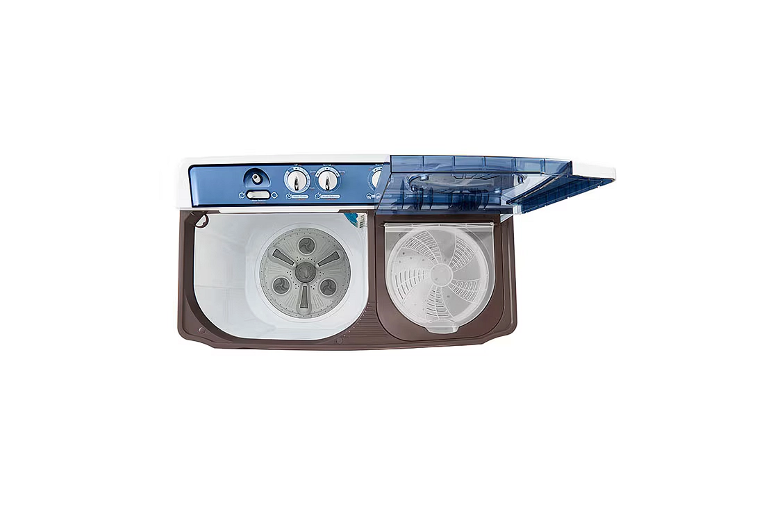 غسالة إل جي حوضين 14 كجم العملاقة - موديل P1860RWN - أبيض