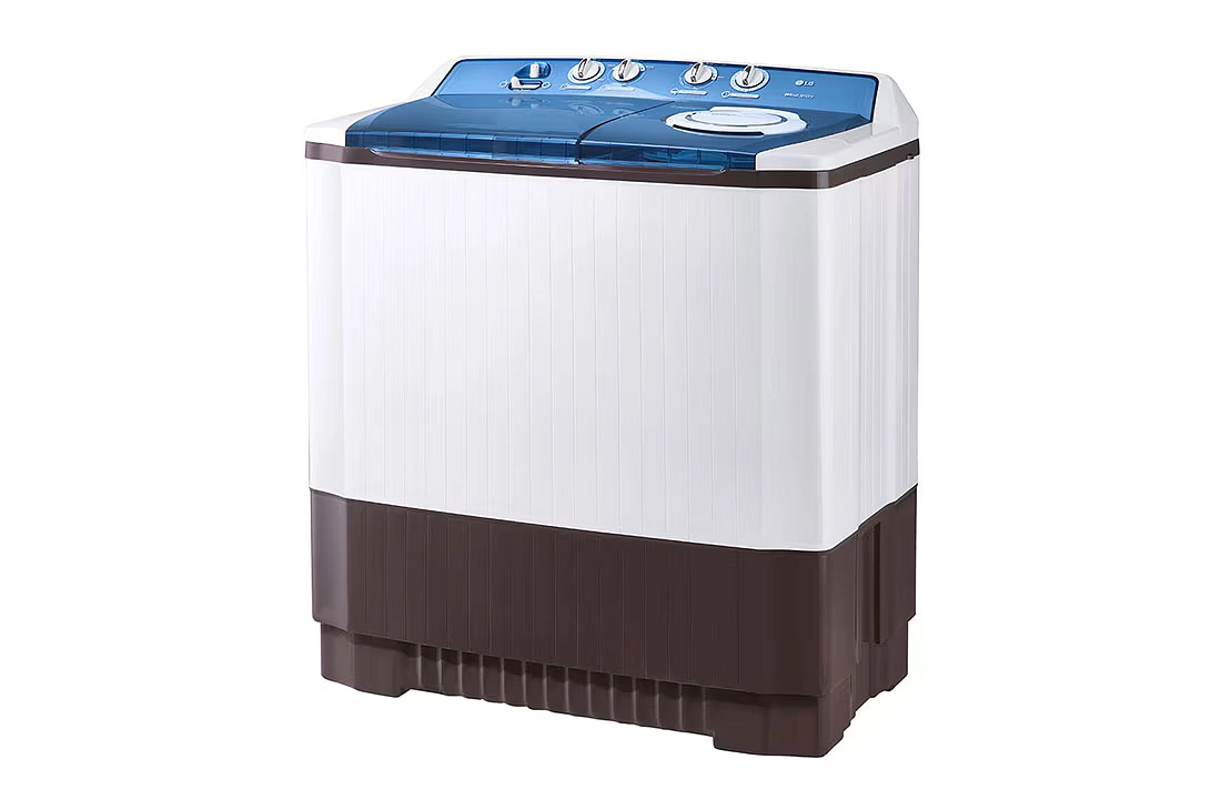 غسالة إل جي حوضين 14 كجم العملاقة - موديل P1860RWN - أبيض