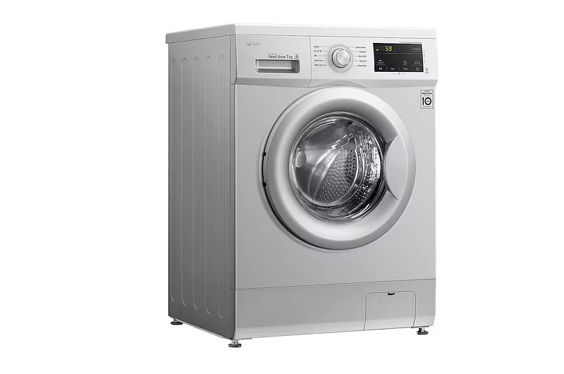 غسالة إل جي تحميل أمامي 7 كجم بمحرك الدفع المباشر - موديل FH2J3QDNG5 - فضي