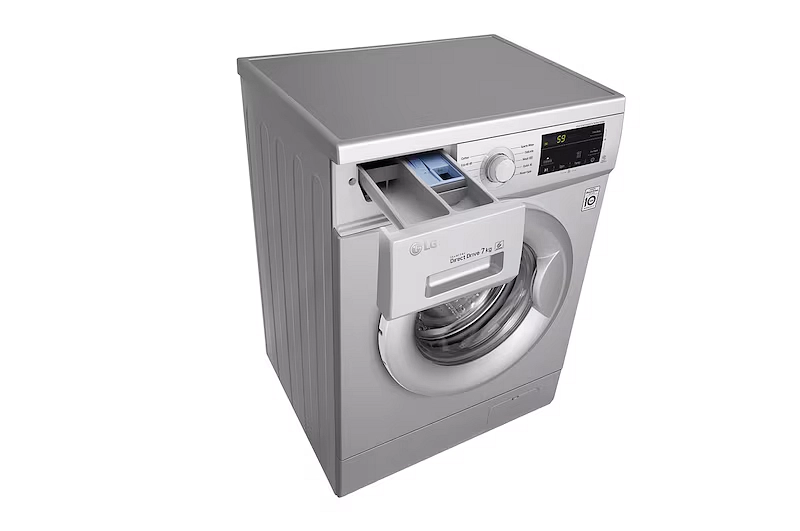 غسالة إل جي تحميل أمامي 7 كجم بمحرك الدفع المباشر - موديل FH2J3QDNG5 - فضي