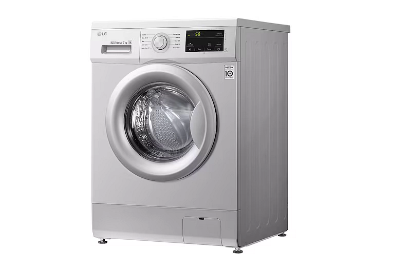 غسالة إل جي تحميل أمامي 7 كجم بمحرك الدفع المباشر - موديل FH2J3QDNG5 - فضي