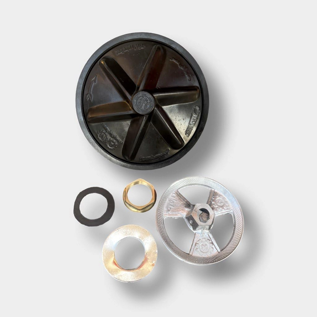 قطع غيار مروحة الغسالة عادية بلي، بلاستيك أسود، مع حلقات تثبيت