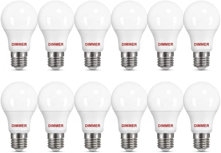 لمبة LED ديمر ٩ واط، ٧٩٠ لومن، أبيض ٦٥٠٠ كلفن، قاعدة E27، عبوة ١٢ قطعة
