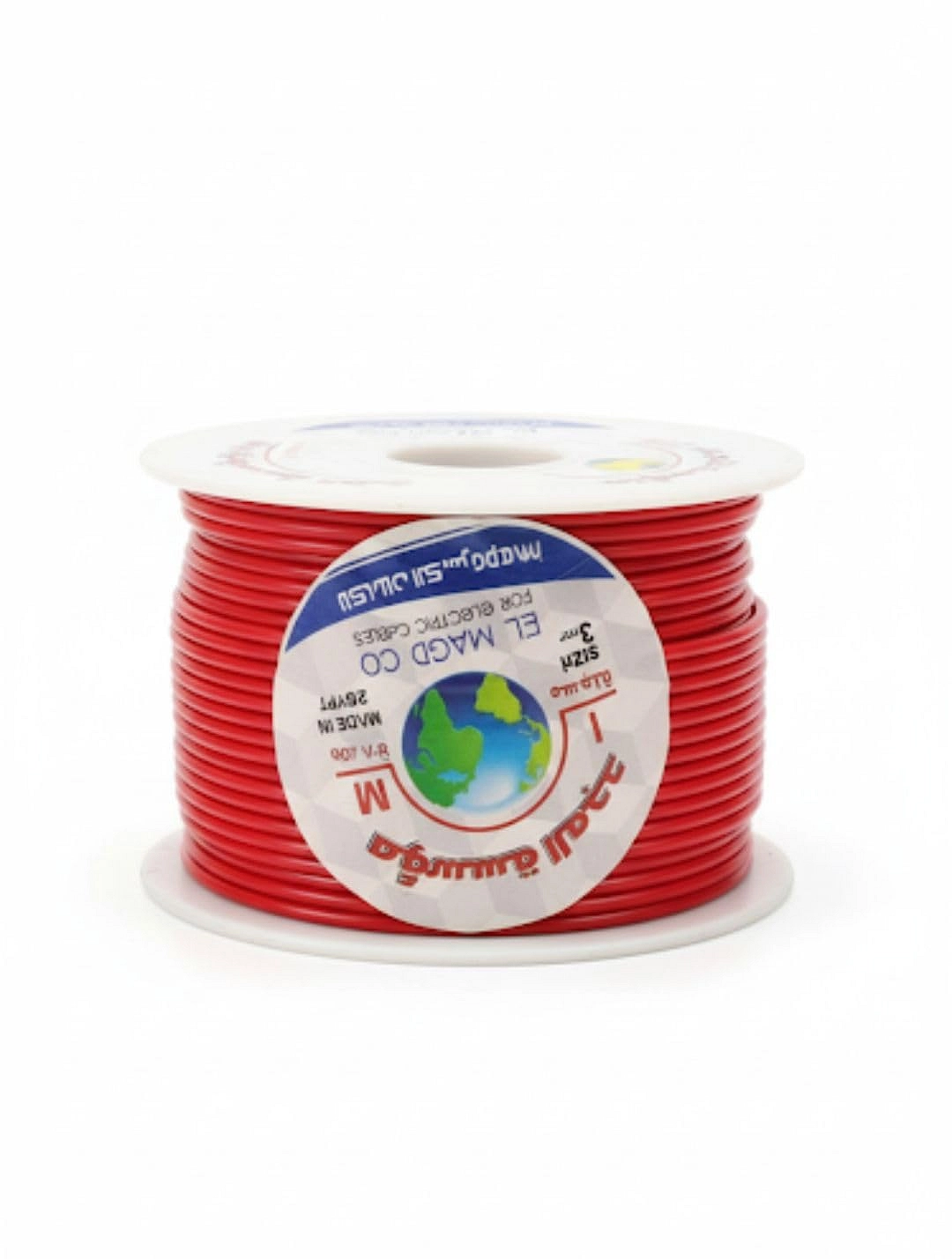 سلك كهربائي المجد، ٣ ملم، ١٠٠ متر، ٧ طرف، عازل قوي، أحمر