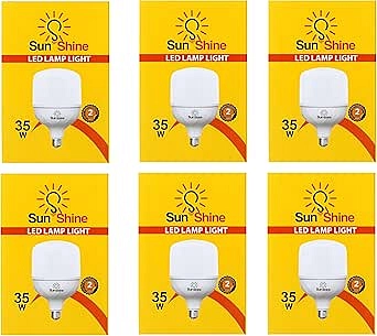 لمبة سان شاين ليد، ٣٥ واط، ابيض، طقم ٦ قطع مع ضمان لمدة سنتين