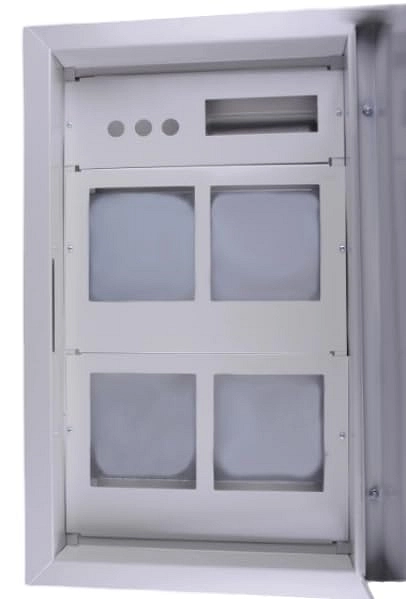 لوحة المعدنية لتركيب ٤ عدادات، مقاومة للصدأ، لون أبيض