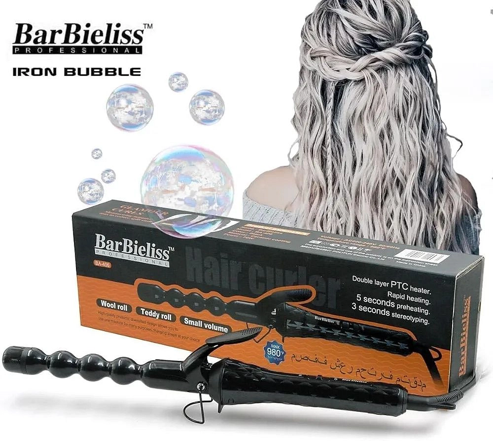 مكواة تجعيد الشعر BA-406 - تحكم قابل للتعديل في درجة الحرارة لتموجات مثالية