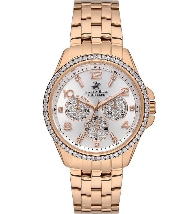 ساعة بيفرلي هيلز بولو كلوب النسائية التناظرية ذات المينا الفضية – BP3572C.130