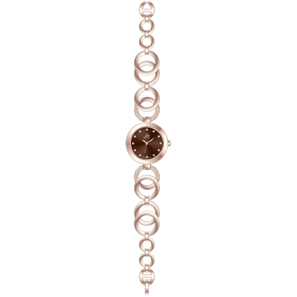 REYS WATCH WATCH-WOMEN-STAINLESS STEEL-ROSE GOLD AND BROWN R2037-RC