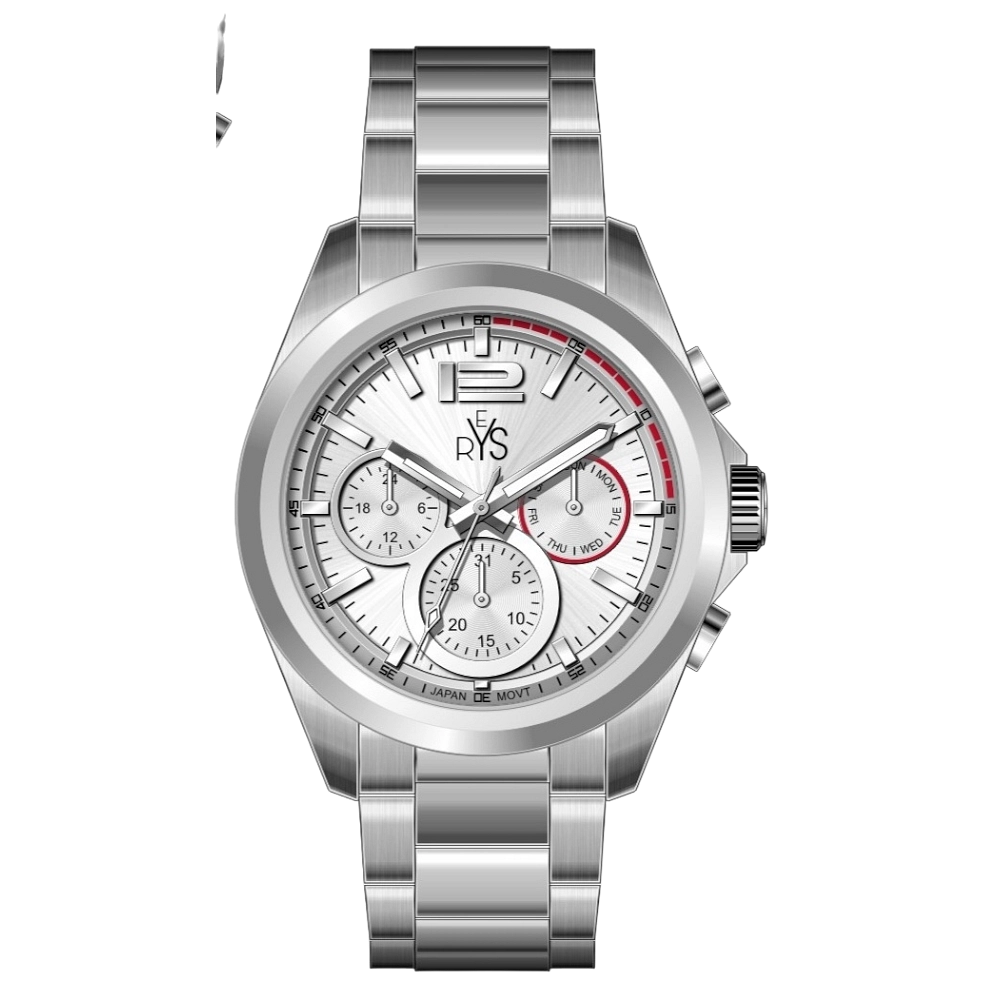 REYS WATCH WATCH-MEN-CHRONOGRAPH-STAINLESS STEEL-SILVER R2025-SS