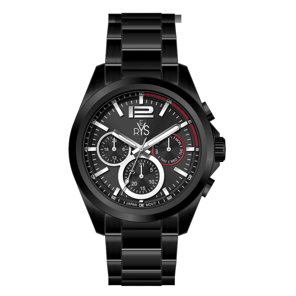 REYS WATCH WATCH-MEN-CHRONOGRAPH-STAINLESS STEEL-BLACK R2025-BB
