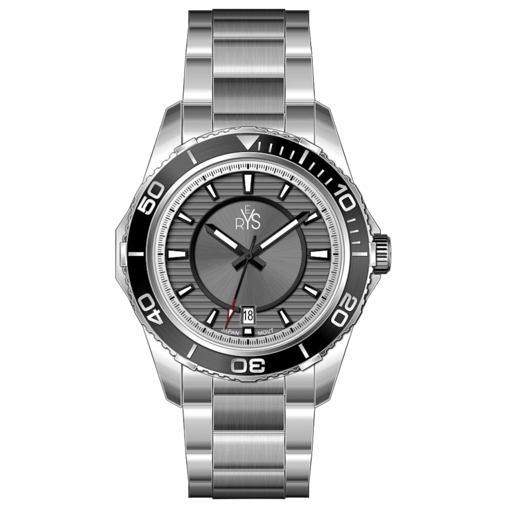 REYS WATCH WATCH-MEN-STAINLESS STEEL-SILVER AND GRAY R2024-SGY