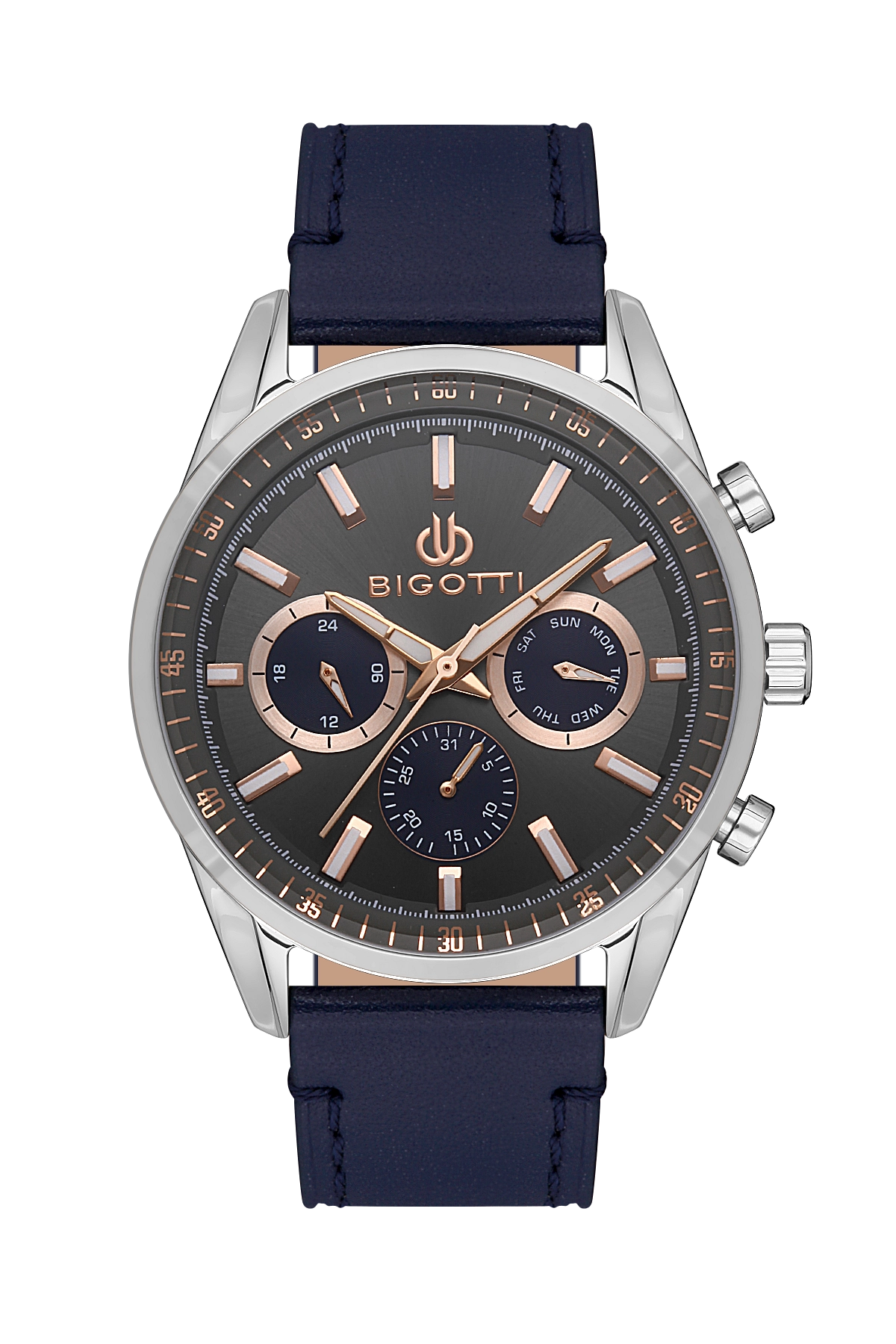 BIGOTTI MILANO MENS LEATHER STRAP WATCH- BG.1.10490-5