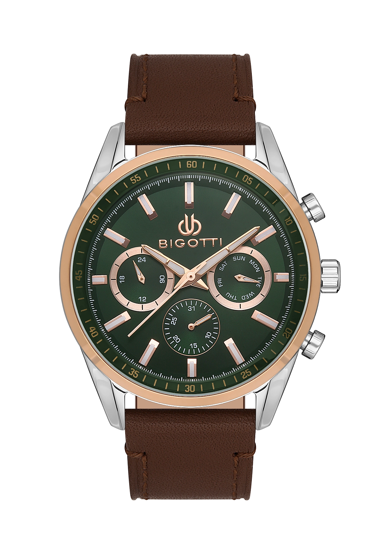 BIGOTTI MILANO MENS LEATHER STRAP WATCH- BG.1.10490-4