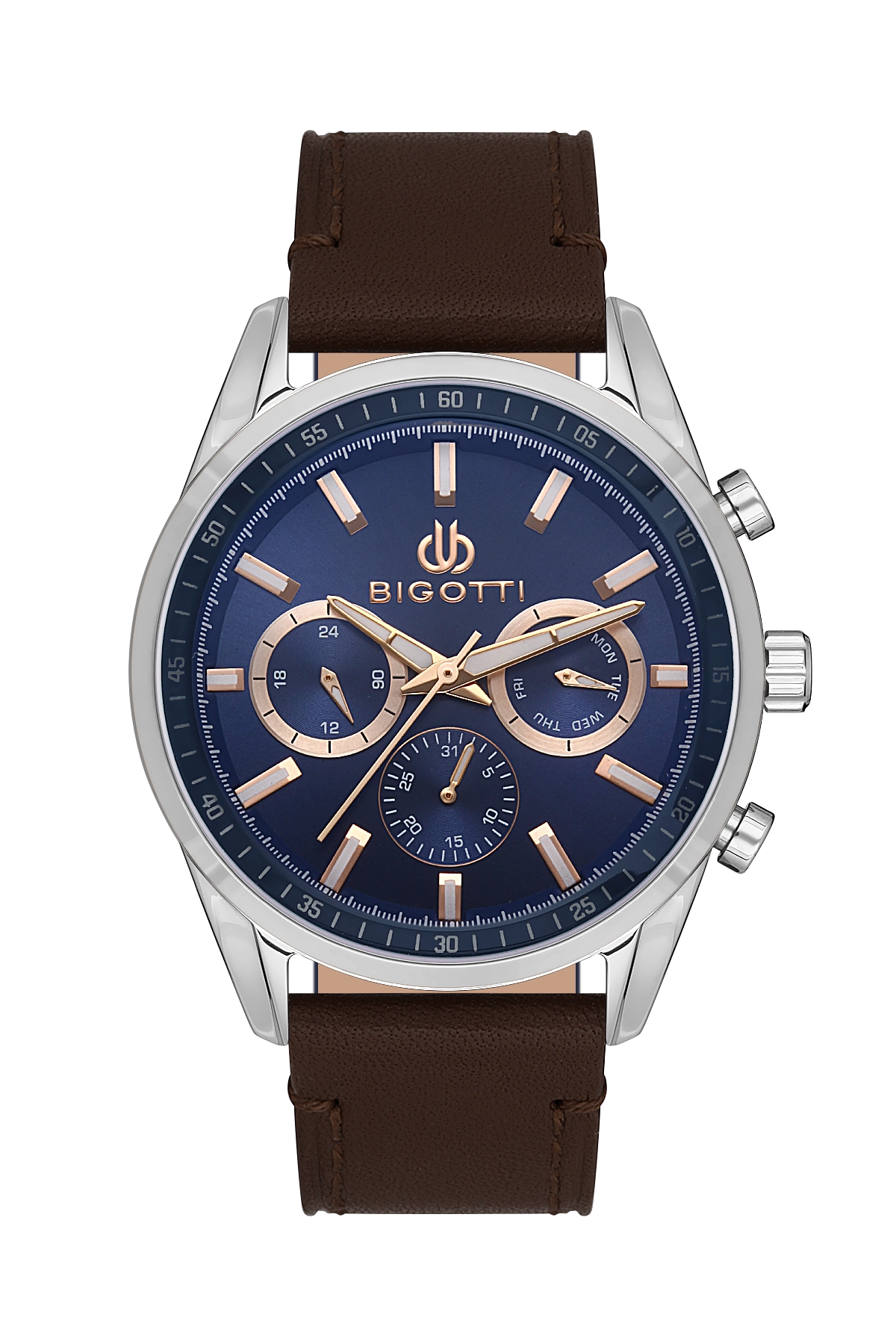 BIGOTTI MILANO MENS LEATHER STRAP WATCH- BG.1.10490-3