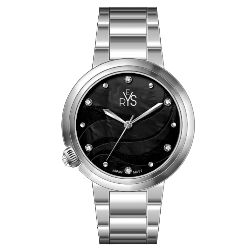 REYS WATCH WATCH-WOMEN-STAINLESS STEEL-SILVER AND BLACK R2021-SB