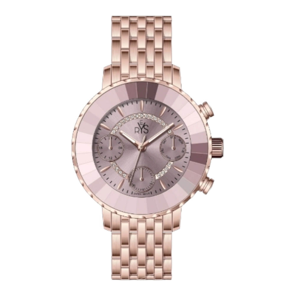 REYS WATCH WATCH-WOMEN-STAINLESS STEEL-ROSE GOLD AND BROWN R2041-RC