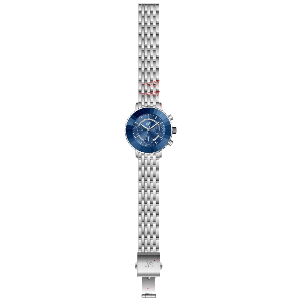 REYS WATCH WATCH-WOMEN-STAINLESS STEEL-SILVER AND BLUE R2041-SP