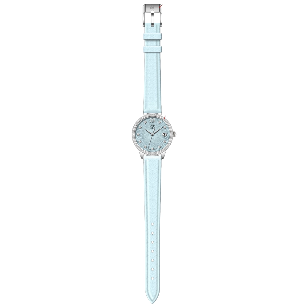 REYS WATCH WATCH-WOMEN-LEATHER-SILVER AND BLUE R2040-LSP