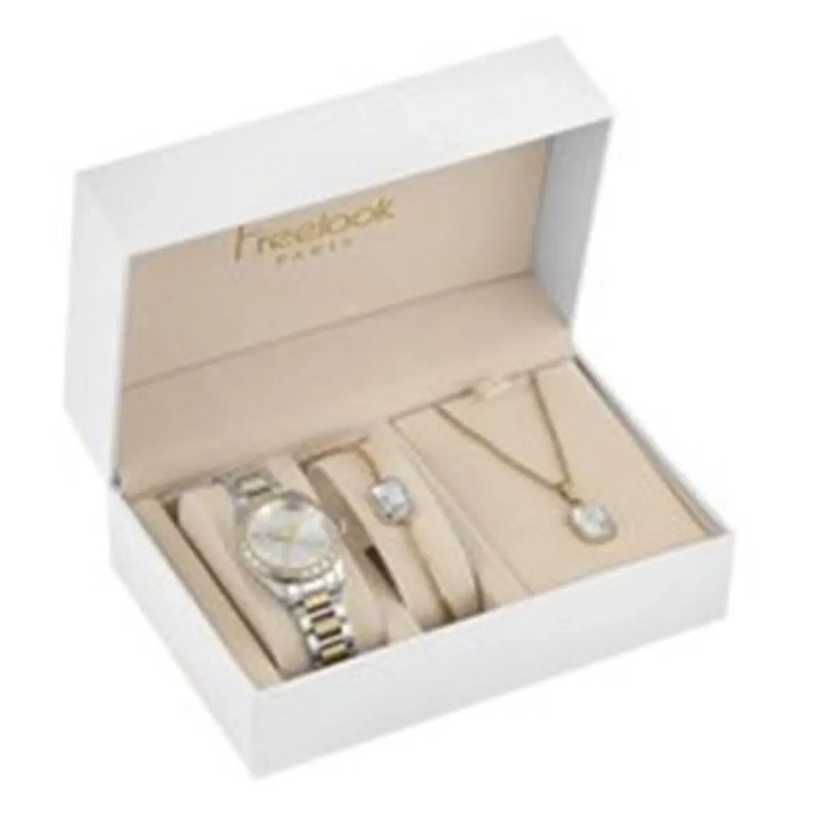 FREELOOK LUMIERE WOMENS STAINLESS STEEL STRAP WATCH WITH GIFT SET – FL.1.10400-3