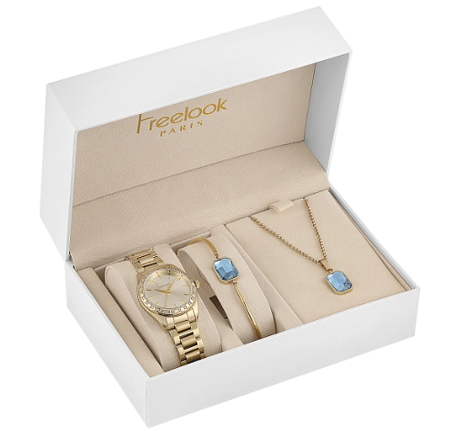 FREELOOK LUMIERE WOMENS STAINLESS STEEL STRAP WATCH WITH GIFT SET – FL.1.10400-2