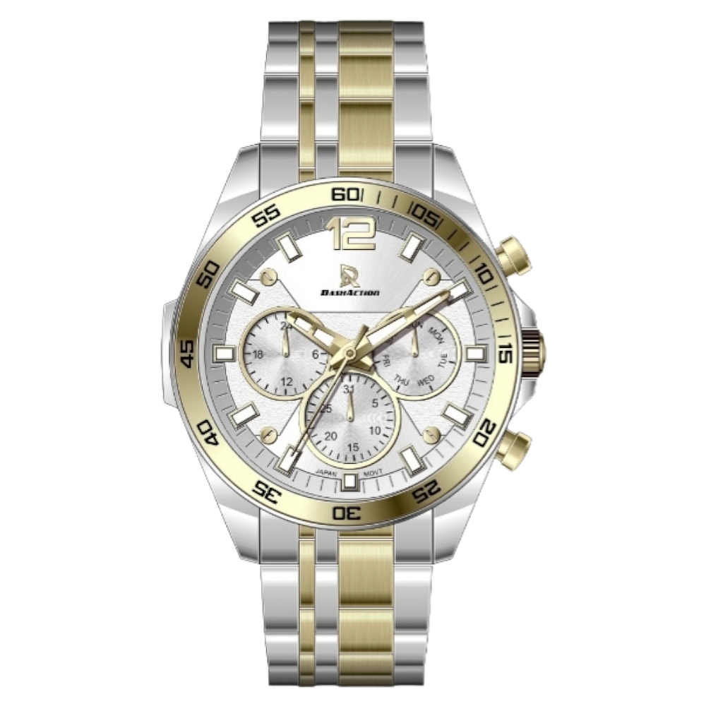DASH ACTION WATCH-MEN-STAINLESS STEEL-SILVER AND GOLD D1944.1-TGS