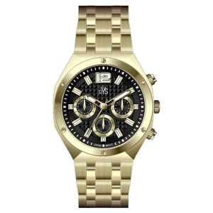 REYS WATCH WATCH-MEN-STAINLESS STEEL-GOLD AND BLACK R2027-GB