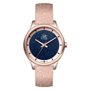REYS WATCH WATCH-WOMEN-LEATHER-ROSE GOLD AND BLUE R2019-LRP