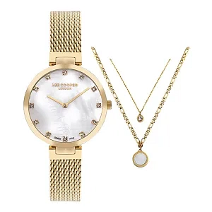 LEE COOPER Women’s Analog Green Dial Watch With Gift set necklace- LC07806.270