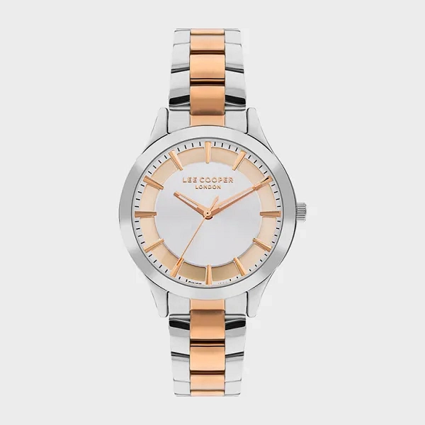 LEE COOPER Women’s Analog Silver And Rose Gold Dial Watch – LC07880.530