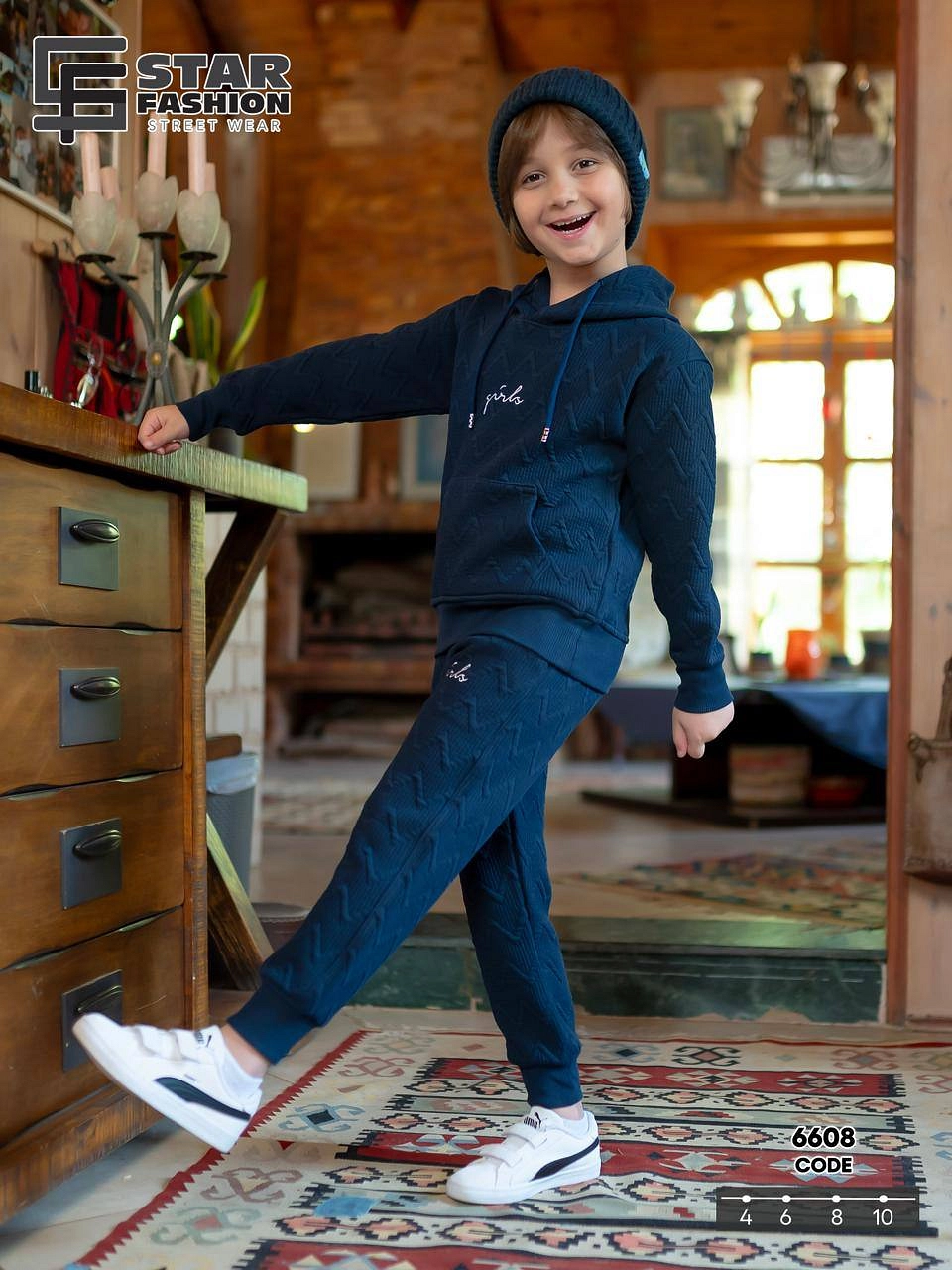 طقم جاكار كابوتنيه قطن بالكامل  كود: 6608