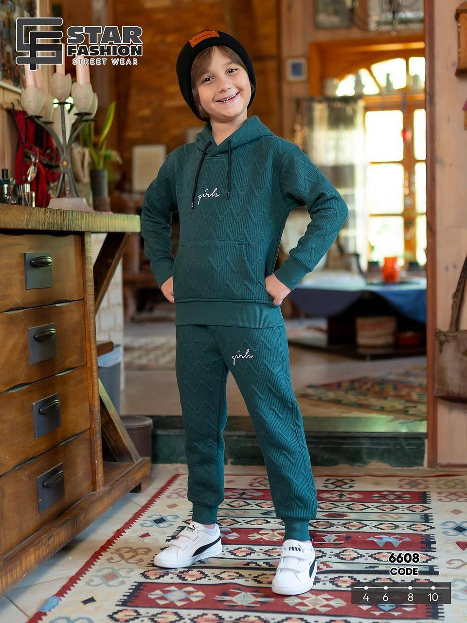 طقم جاكار كابوتنيه قطن بالكامل  كود: 6608