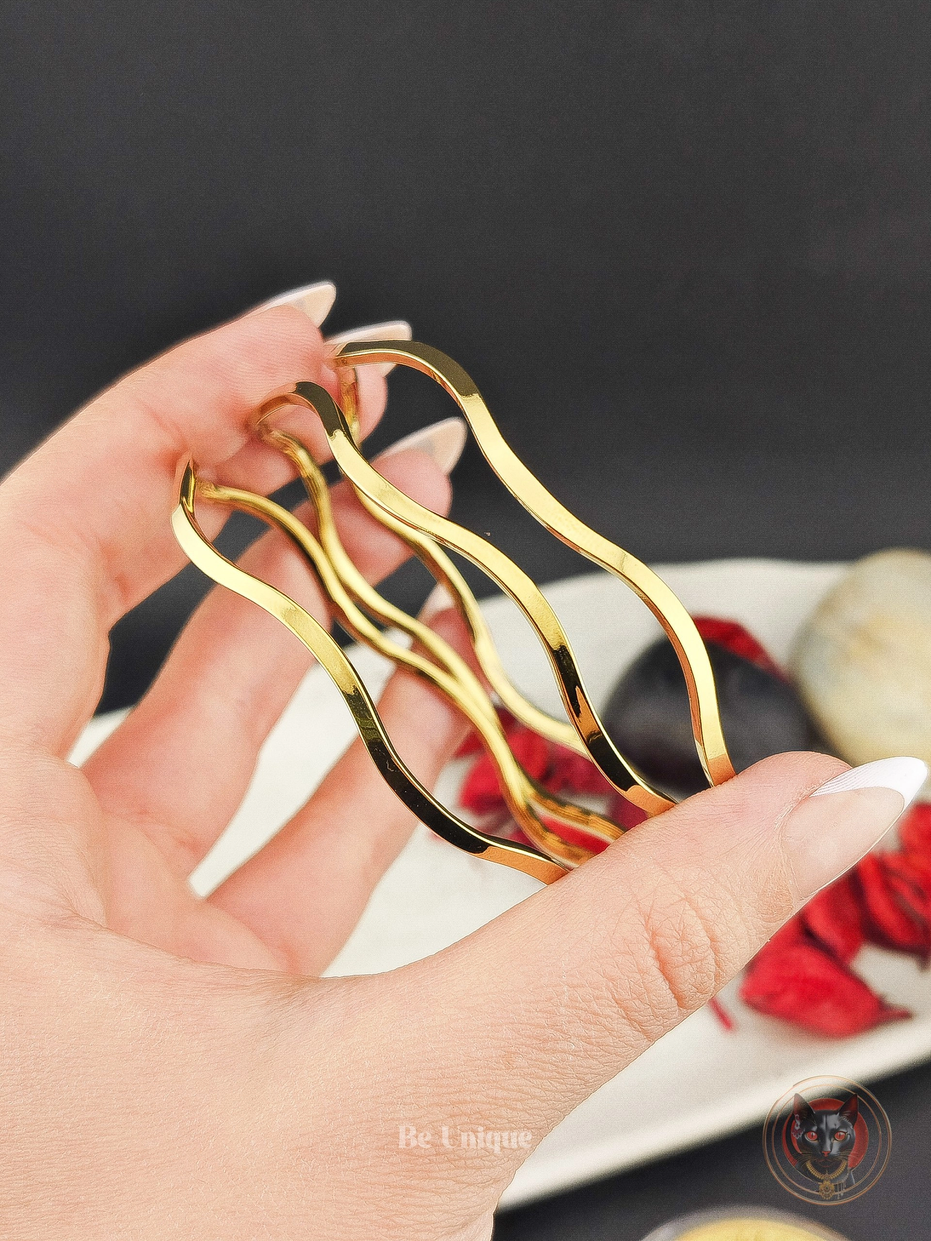 طقم غوايش المعرجة ٣ قطع 🔥✨ ستانلس ستيل 🤩