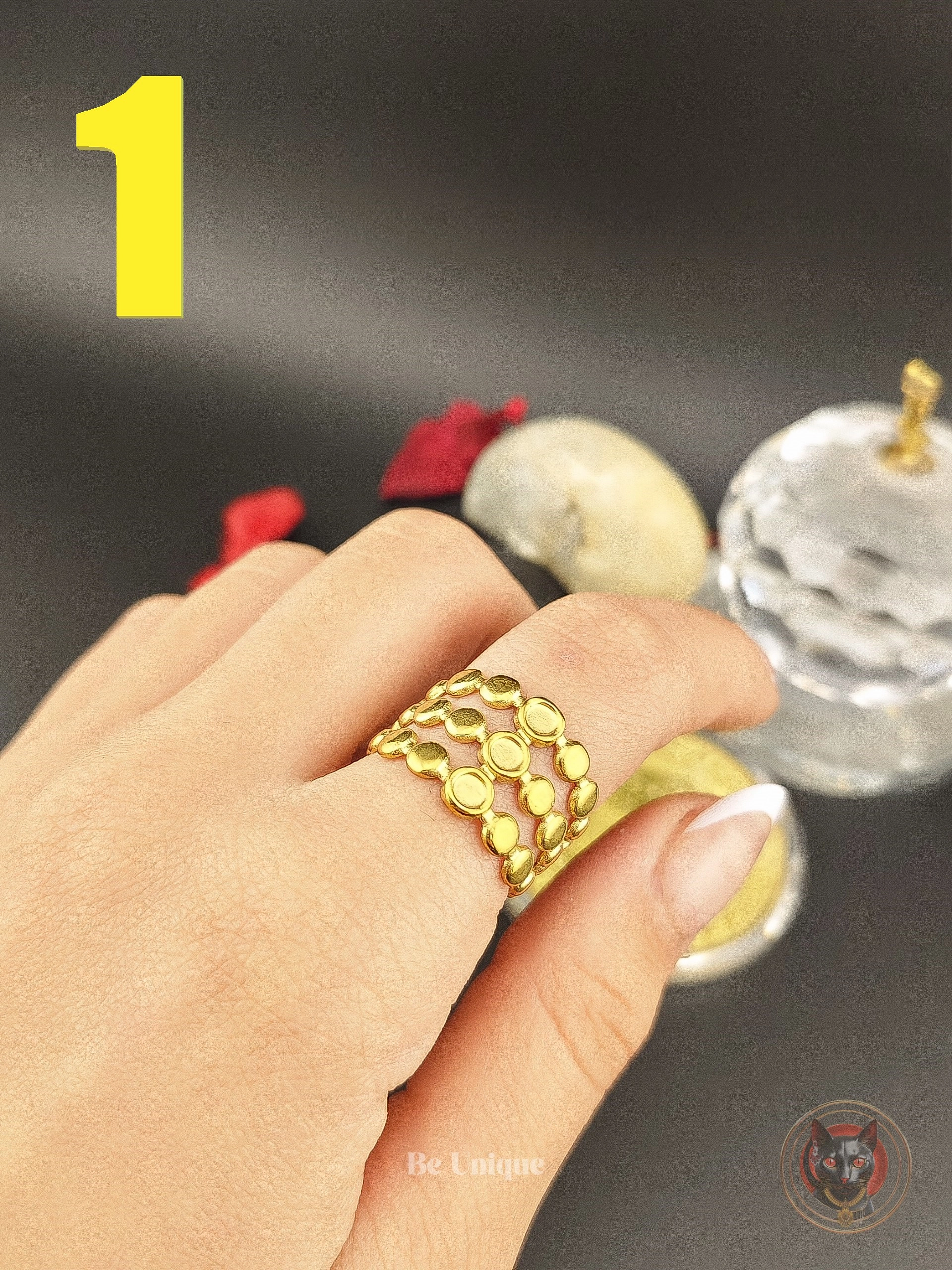 مجموعة خواتم فري سايز 🔥✨ ستانلس ستيل 🤩اختارى بين 46 خاتم