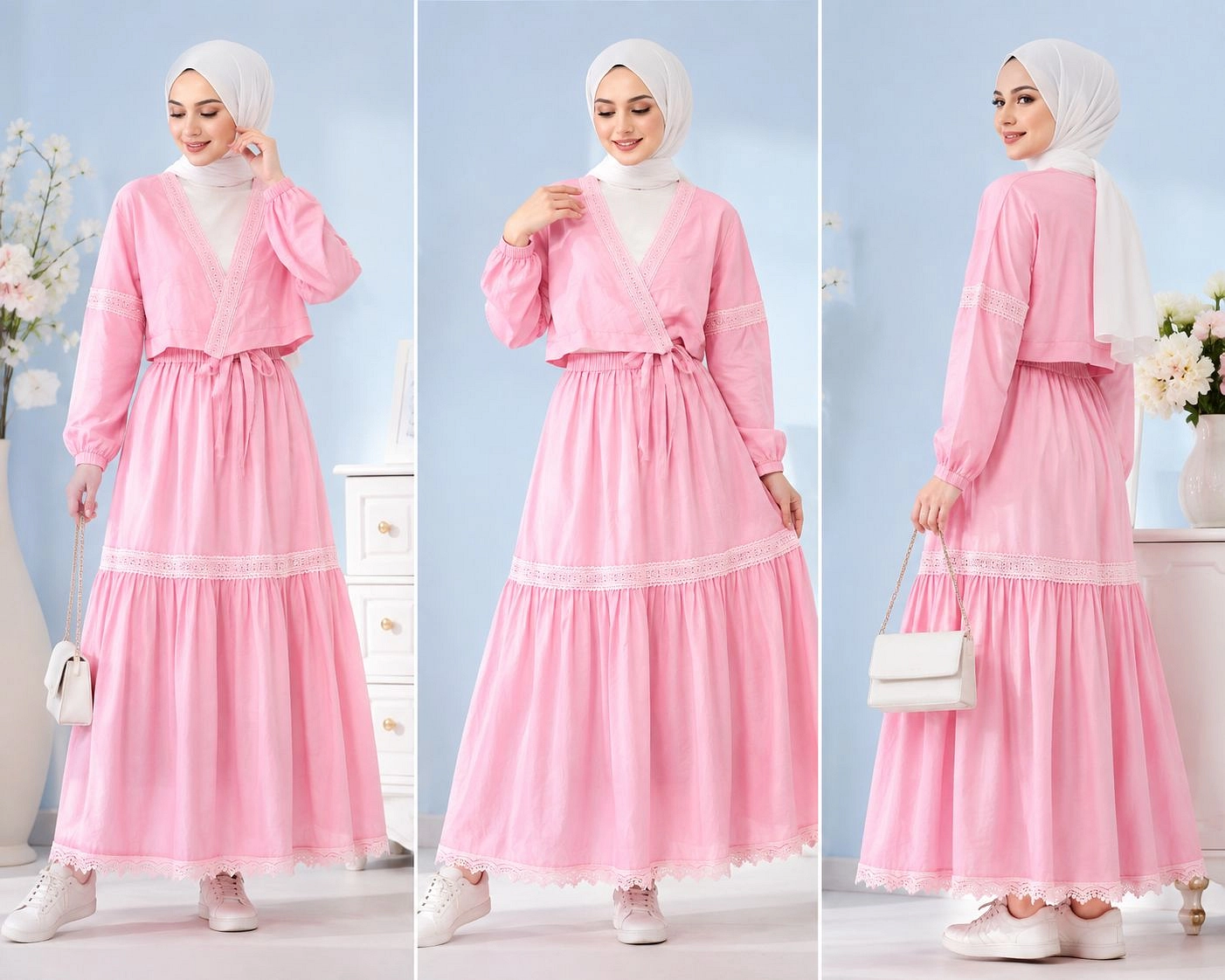 سوت جيبة  كتان  3 قطع