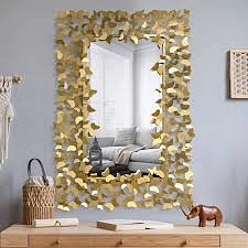 مرآة حائط ديكور ذهبي