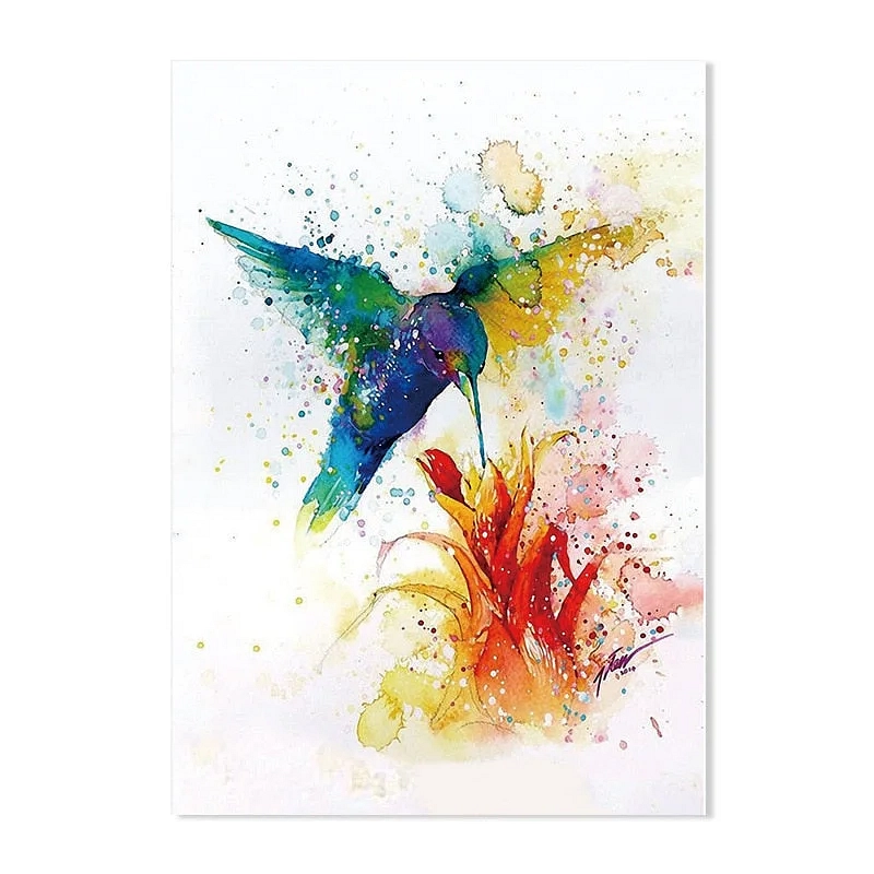 لوحة حائط طيور ملونة