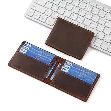 محفظة جلد طبيعي رفيعة يدوية