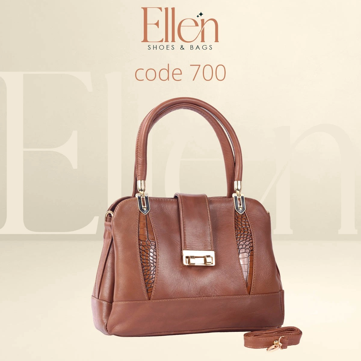 حقيبة يد جلد طبيعي يدوية